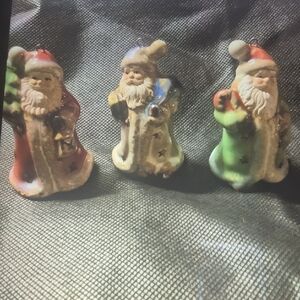 Santa Claus Holiday Ornaments Set - Red, White, Green